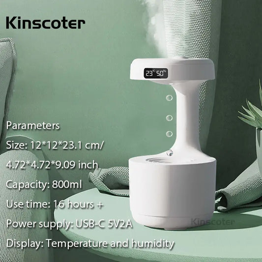 Water Droplet Air Humidifier Anti-gravity Diffuser